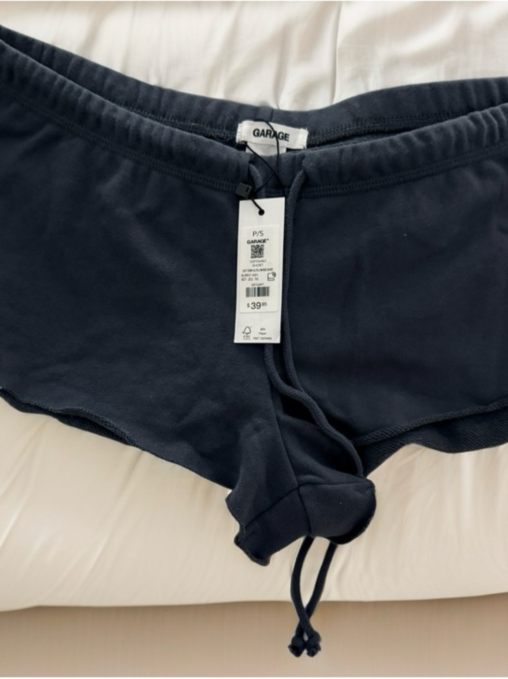 NWT Garage Soft Terry Ultra Low Rise Short in Navy Blue (Small)